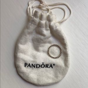 Pandora Beaded Elegance Ring, SS, size 5